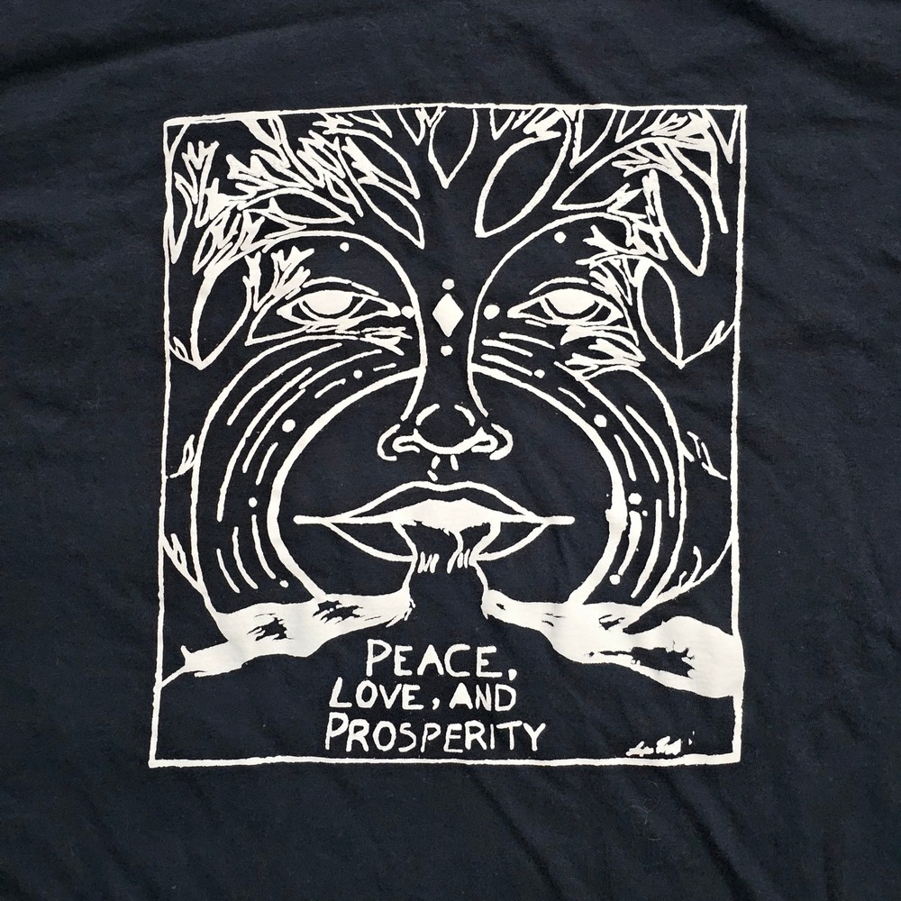 Fruit of the Loom Platinum Mens M Black Peace Love Prosperity Graphic T-Shirt - Picture 4 of 5